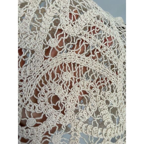 Zara EMBROIDERED GUIPURE LACE CROP TOP LIMITED EDITION Small NWT Ecru - Picture 3 of 4